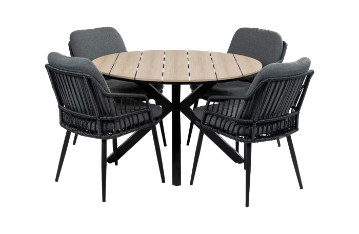 5-delig-cyprus-tuintafel-rond-wood-isabel-black-4-seizoenen-tuinmeubelen