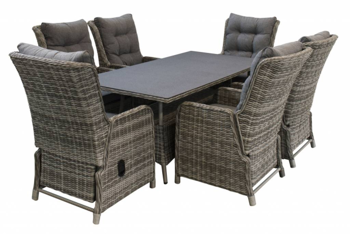 Dublin AG wicker verstelbare tuinset_6 persoons wicker tuinset