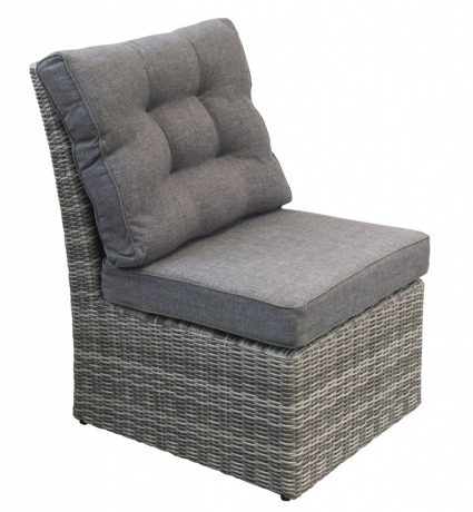 Dublin middenelement-Ash Grey-aluminium frame-wicker-dikke loungekussens