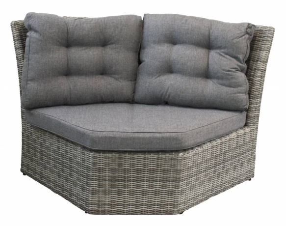 Dublin XL hoekelement-Ash Grey-wicker-aluminium frame-grey loungekussen-dikke loungekussens