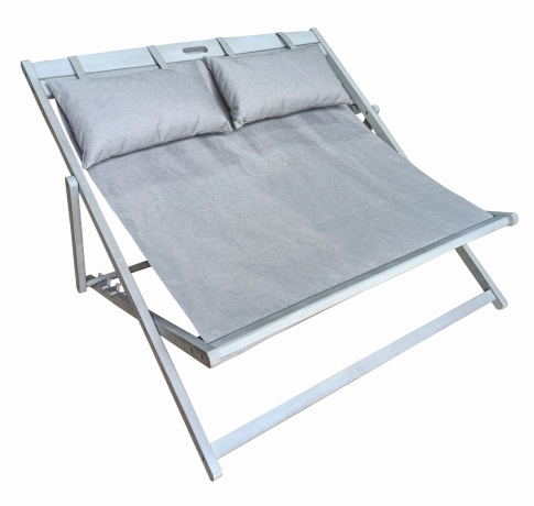 Durham 2-persoons Strandstoel Fossil Grey Acacia – Comfortabel & Stijlvol
