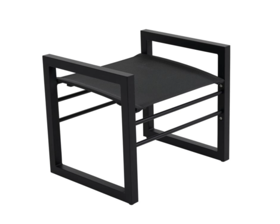 Hocker Vevi | Black | Aluminium & Textileen | Brafab