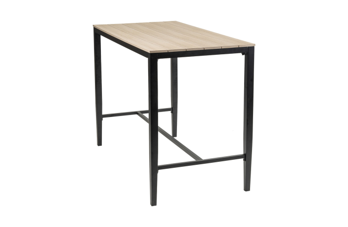 Moderne  aluminium bartafel voor buiten met polywood tafelblad - 150x75cm - 4 Seizoenen Tuinmeubelen