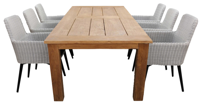 Pisa tuinset-7 delige tuinset-Pisa tuinstoel-white-Ayra tuintafel-wicker-aluminium frame