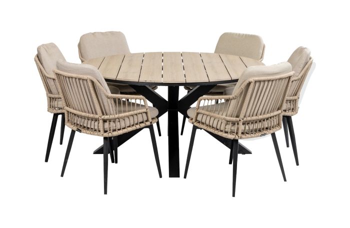 ronde-tuinset-6personen-rope-tuinstoelen-beige-tuintrend-moderne-tuin-polywood-tuintafel-rond