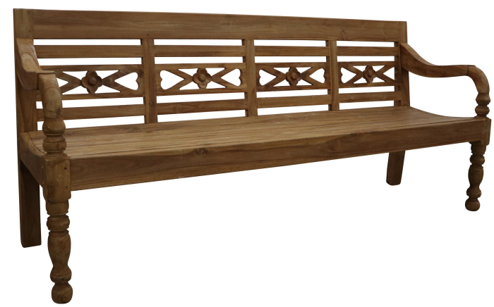 Stationsbank 3-zits | 150cm | Teakhout voorbeeld motief