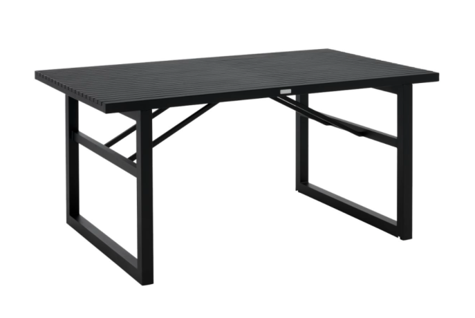 Tuintafel Vevi | Brafab | 160x90cm | Aluminium | Black | Vooraanzicht 