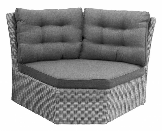 XL hoekelement-Dublin-Mystic Grey-Wicker-aluminium frame-grey loungekussens