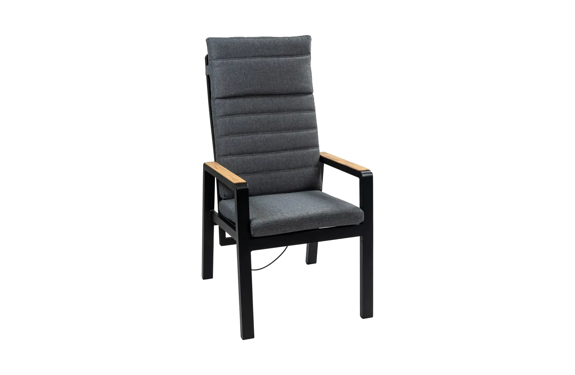 Verstelbare tuinstoel Berlijn | Black/Wood & Grey
