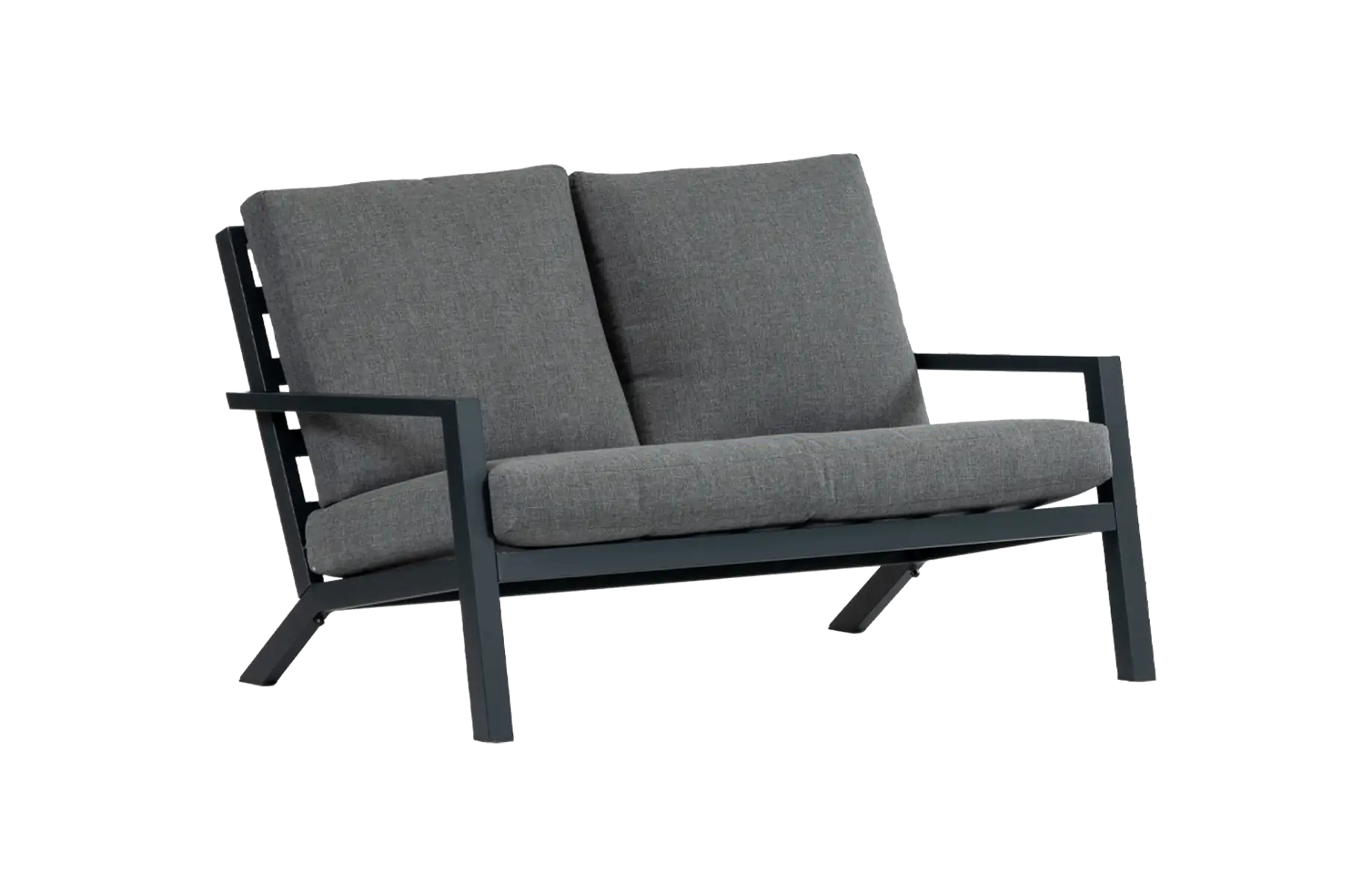Loungebank Bezano | 2-persoons | Matt Black/Grey | Aluminium