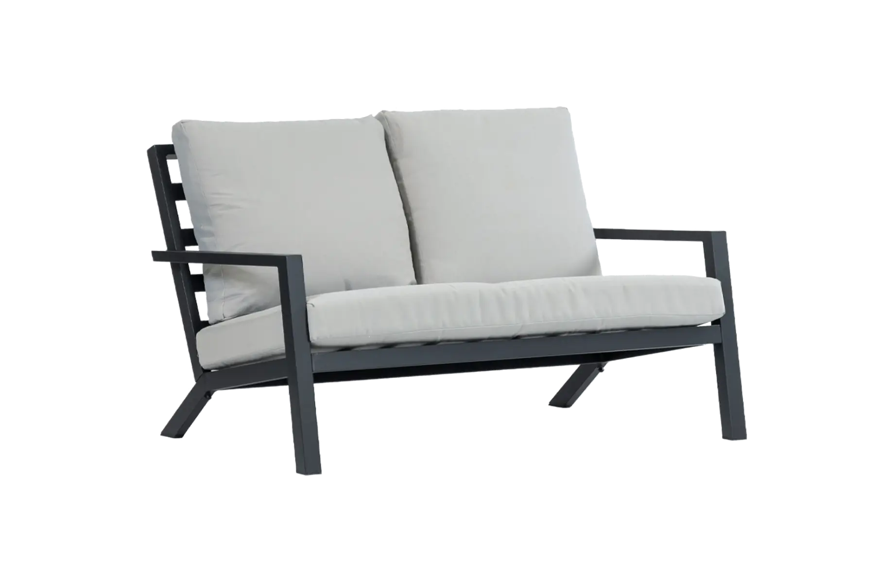 Loungebank Bezano | 2-persoons | Matt Black/Off White | Aluminium