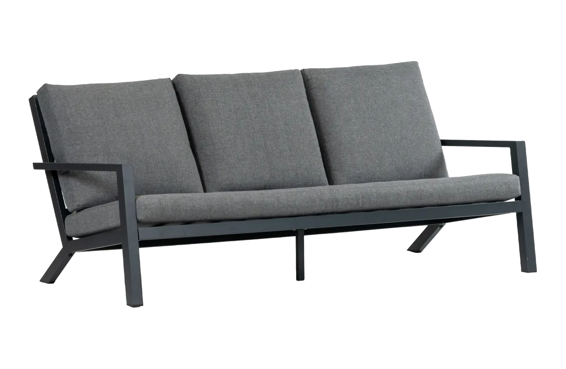 Loungebank Bezano | 3-persoons | Matt Black/Grey | Aluminium
