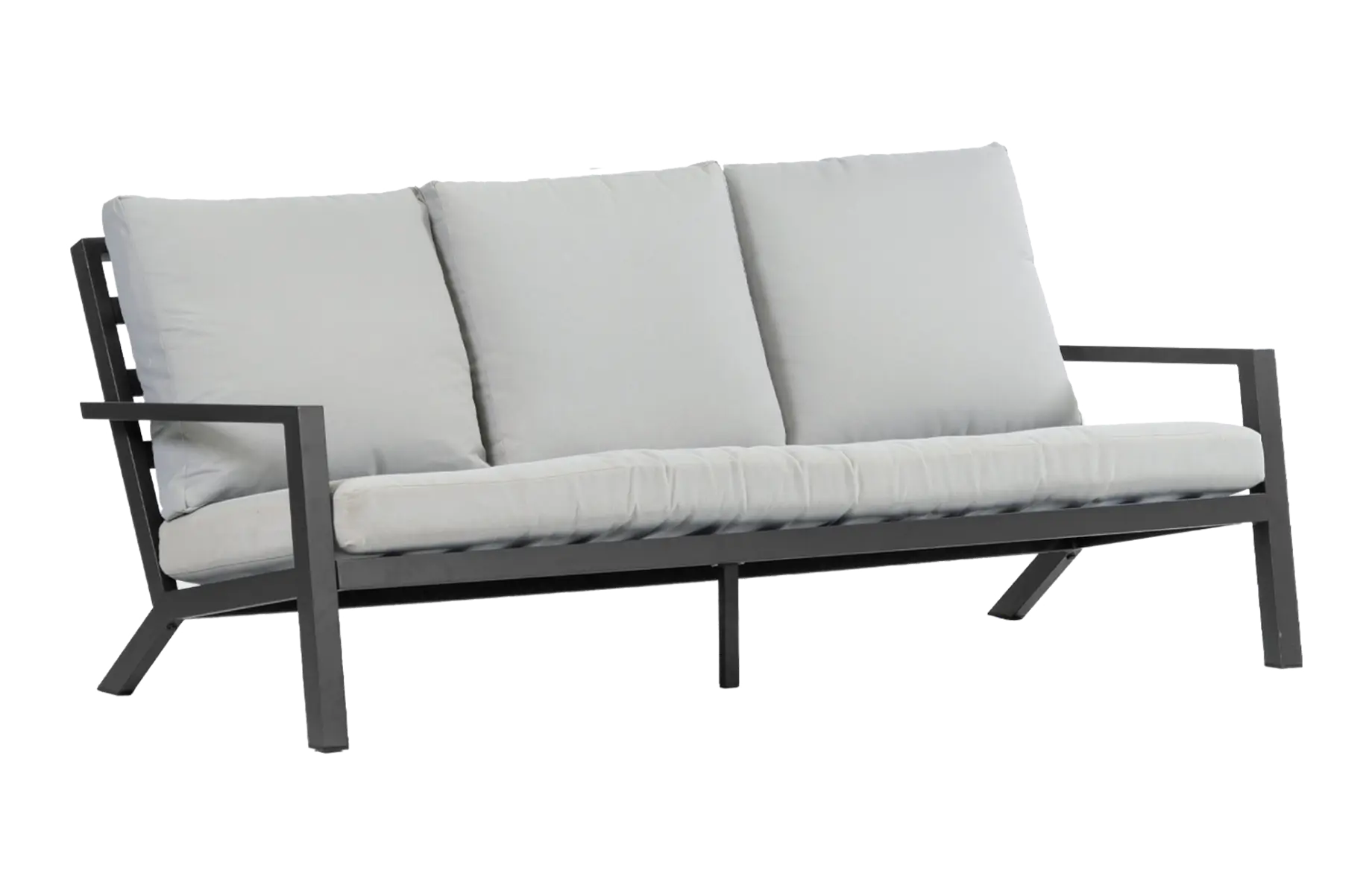 Loungebank Bezano | 3-persoons | Matt Black/Off White | Aluminium