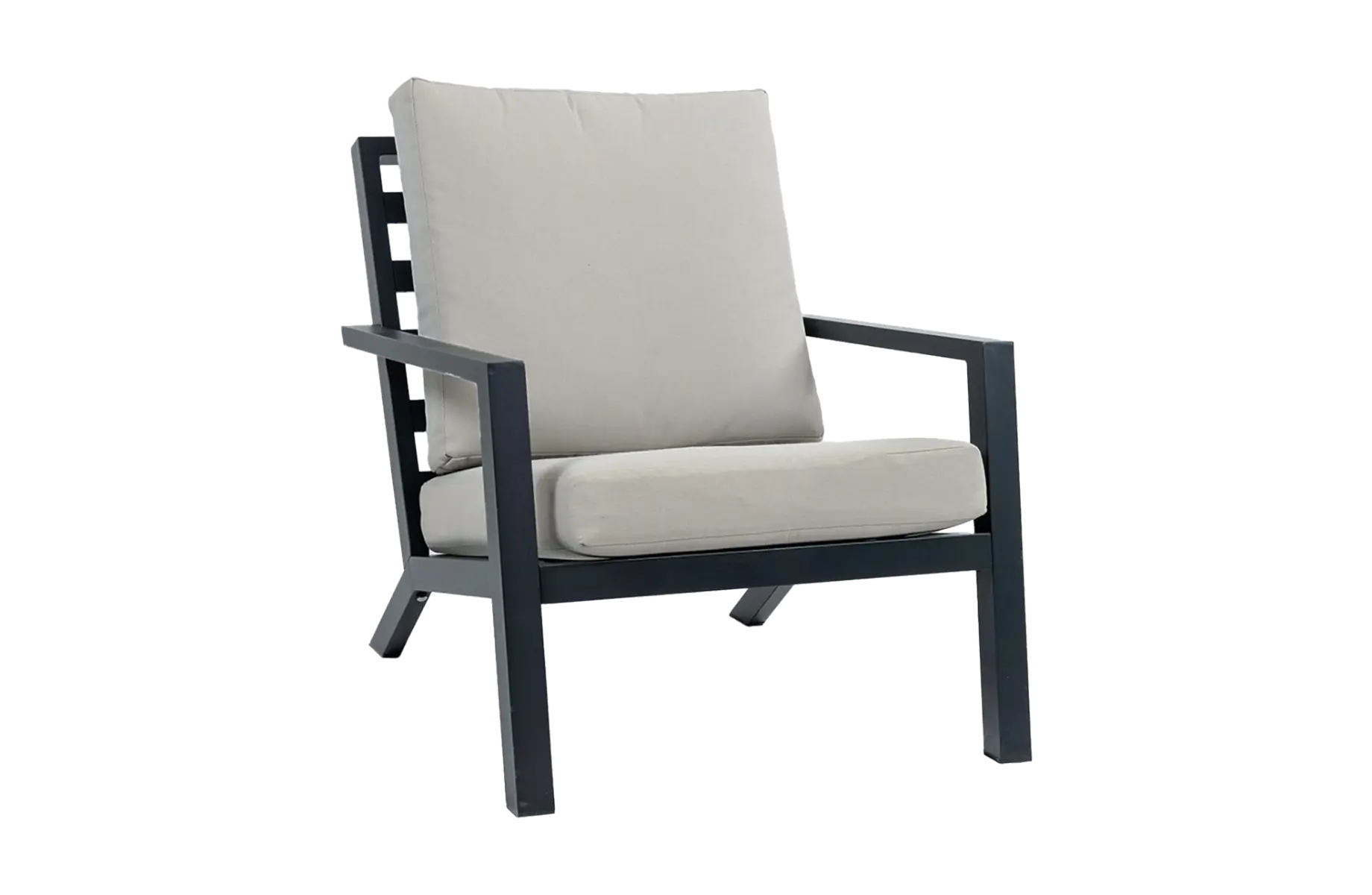  Loungestoel Bezano | Matt Black/Off White | Aluminium