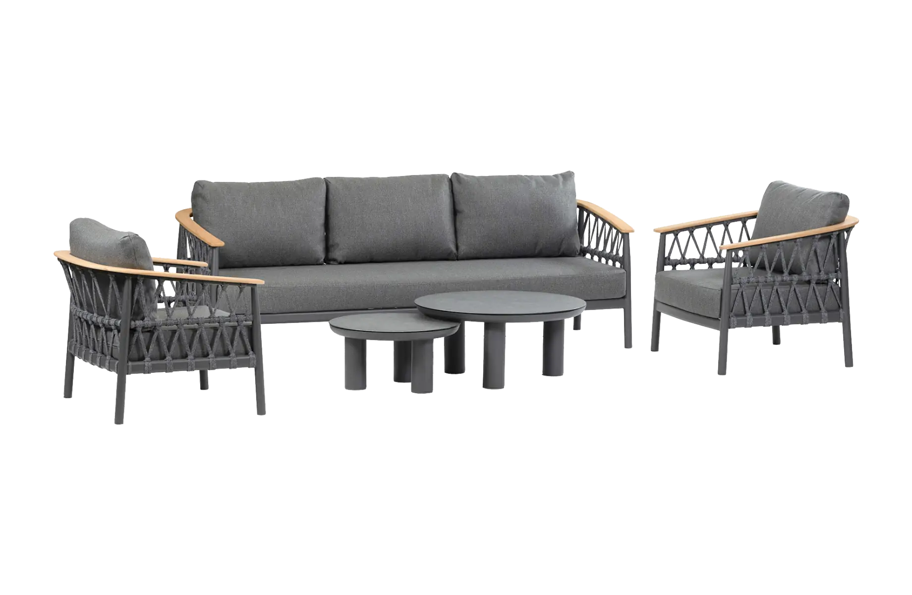 Capri-MattBlack-Loungeset-luxueus-grijs-hoogwaardig-modern-4-seizoenen-tuinmeubelen