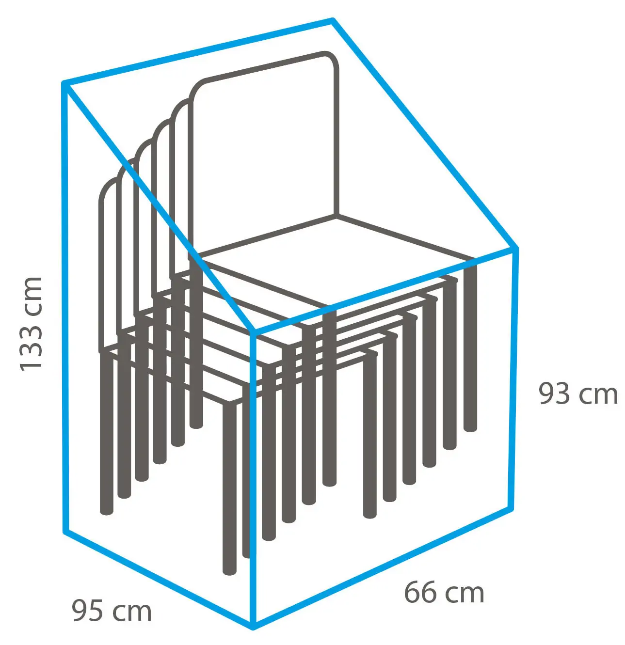 Outdoor Covers Stapelstoel beschermhoes | 66x95x133/93cm