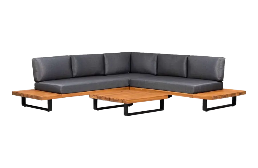 Hoek Loungeset Bastan | Grey | Acacia en Aluminium | Eurofar 