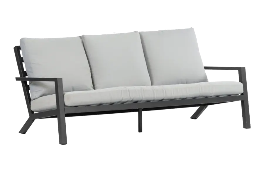Loungebank Bezano | 3-persoons | Matt Black/Off White | Aluminium