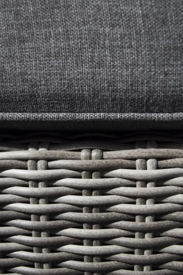 Midden element Dublin-Ash Grey-wicker-grey loungekussens-dikke loungekussens-detail