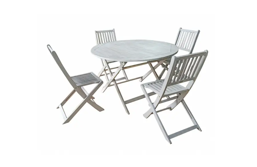 Ronde tuinset Ravello | 5-delig | Fossil Grey | Acacia | Eurofar