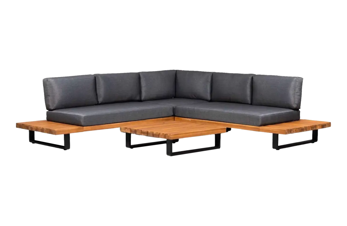 Hoek Loungeset Bastan | Grey | Acacia en Aluminium | Eurofar 