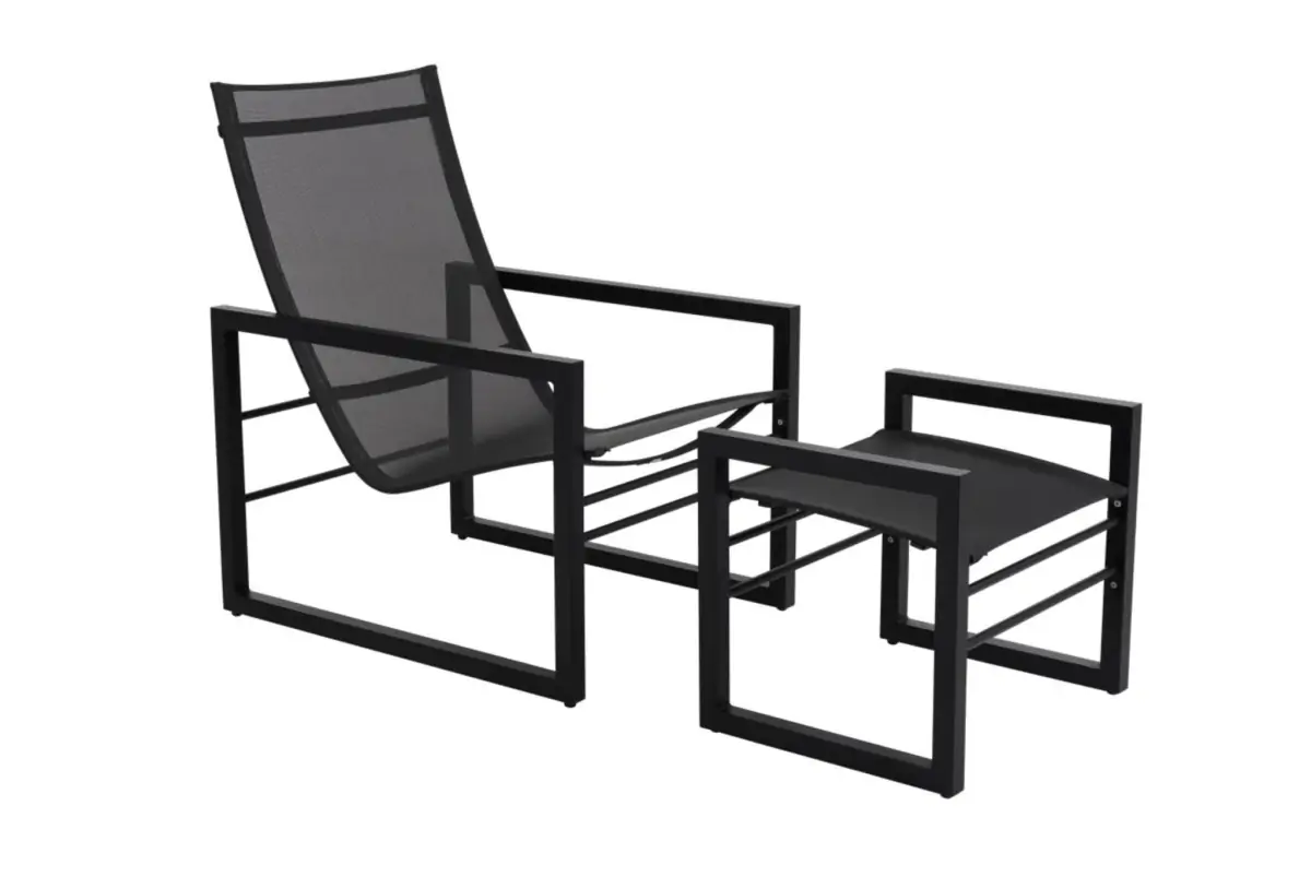 Hocker Vevi | Black | Aluminium & Textileen | Brafab | stoel
