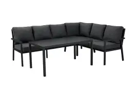 Hoek Loungeset Rana | Rechts | Matt Black | Aluminium  