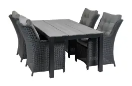 5-delige tuinset | 4 Dublin tuinstoelen (BL) | 180 Cyprus tuintafel (Grey)