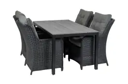 5-delige tuinset | 4 Dublin tuinstoelen (BL) | 160 Cyprus tuintafel (Grey)