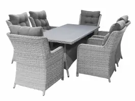 7-delige tuinset | 6 Dublin tuinstoelen (MG) | 180cm tuintafel (Keramiek)