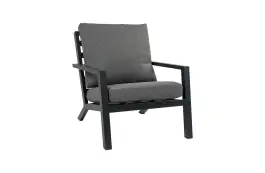 Loungestoel Bezano | Matt Black/Grey | Aluminium