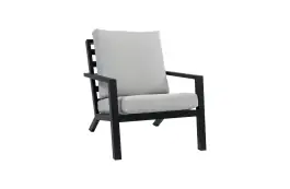  Loungestoel Bezano | Matt Black/Off White | Aluminium