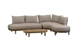 Hoek Loungeset Cancun | Acacia Teaklook & Sand