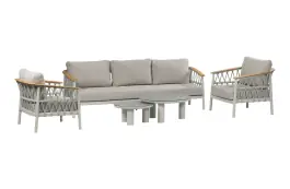 Stoel-Bank Loungeset Capri | 3-persoonsbank | Naturel