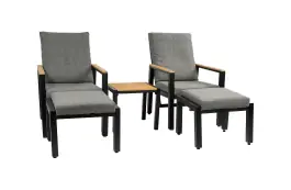 Duo Loungeset Coda | Charcoal | Aluminium 