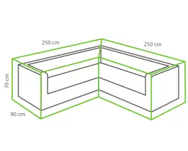 Outdoor Covers Loungeset beschermhoes | L-vorm | 250/90x250/90x70cm