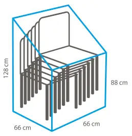 Outdoor Covers Stapelstoel beschermhoes | 66x66x128/88cm