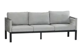 Loungebank Cuba | 3-persoons | Black | Rope & Aluminium