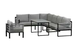 Hoek Lounge Dining Set Reims | Loungestoel Cuba | Links | Black