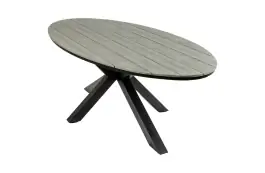 Ovale tuintafel Cyprus 280 cm | Grey | Polywood & Aluminium