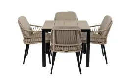 90x90 Cyprus | Wood + 4x Isabel | Sand