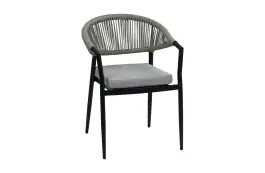 Stapelbare tuinstoel Brugge | Black & Off Sand