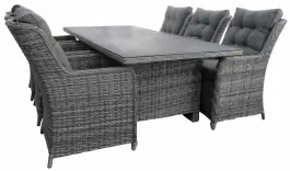 7-delige tuinset | 6 Dublin tuinstoelen (AG) | 230cm tuintafel (Keramiek)