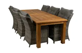 7-delige tuinset | 6 Dublin tuinstoelen (AG) | 240cm Ayra tuintafel (Teak)