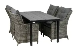 5-delige tuinset | 4 Dublin tuinstoelen (AG) | 160 of 180cm Cyprus tuintafel (Grey)