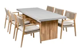 7-delige tuinset | 6 Felline stoelen | 210x100cm Rock tuintafel