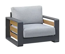 Loungestoel Fosega | Matt Black/Stone Grey | Aluminium