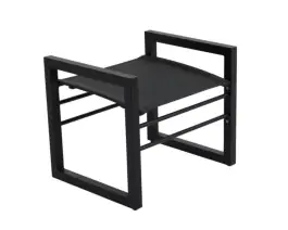 Hocker Vevi | Black | Aluminium & Textileen | Brafab