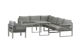Hoek Lounge Dining Set Reims | Loungestoel Cuba | Links | Sand