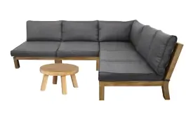 Hoek loungeset Kent | 6-delig | Grey | Acacia